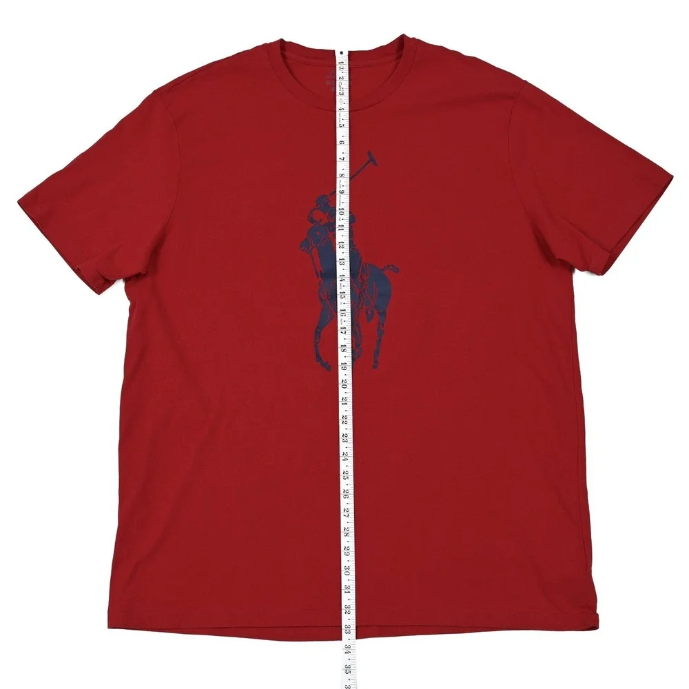 Polo Ralph Lauren Men's Size XLT Big Pony Jersey Red T-shirt 100% Cotton Preppy